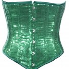 Green Sequin Fabric Steel Boning Underbust Fashion Corset Waist Cincher (Body Waist-32inch)