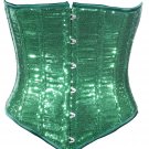 Green Sequin Fabric Steel Boning Underbust Fashion Corset Waist Cincher (Body Waist-38inch)