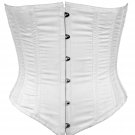 White Fabric Steel Boning Underbust Fashion Corset Waist Cincher -(Body Waist-36inch)