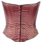 Maroon Ethnic Brocade Fabric Steel Boning Underbust Fashion Corset Waist Cincher (Body Waist-26inch)