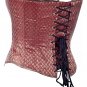 Maroon Ethnic Brocade Fabric Steel Boning Underbust Fashion Corset Waist Cincher (Body Waist-26inch)