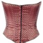 Maroon Ethnic Brocade Fabric Steel Boning Underbust Fashion Corset Waist Cincher (Body Waist-30inch)