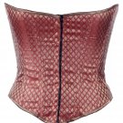 Maroon Ethnic Brocade Fabric Steel Boning Underbust Fashion Corset Waist Cincher (Body Waist-40inch)