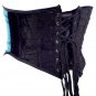 Blue & Black Sequin Fabric Steel Boning Underbust Fashion Corset Waist Cincher (Body Waist-24inch)