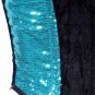 Blue & Black Sequin Fabric Steel Boning Underbust Fashion Corset Waist Cincher (Body Waist-26inch)