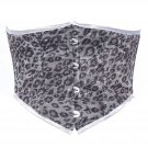 Grey & Silver Shining Fabric Steel Boning Underbust Fashion Corset Waist Cincher (Body Waist-24inch)