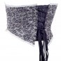 Grey & Silver Shining Fabric Steel Boning Underbust Fashion Corset Waist Cincher (Body Waist-34inch)