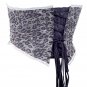 Grey & Silver Shining Fabric Steel Boning Underbust Fashion Corset Waist Cincher (Body Waist-36inch)