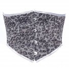 Grey & Silver Shining Fabric Steel Boning Underbust Fashion Corset Waist Cincher (Body Waist-40inch)