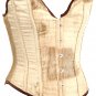 Beige Velvet Fabric Steel Boning Overbust Fashion Corset Waist Cincher (Body Waist-34inch)