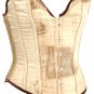 Beige Velvet Fabric Steel Boning Overbust Fashion Corset Waist Cincher (Body Waist-40nch)