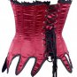 Maroon Satin Fabric Steel Boning Overbust Fashion Corset Waist Cincher (Body Waist-28inch)