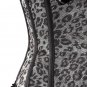 Black & Silver Leopard Fabric Steel Boning Overbust Fashion Corset Waist Cincher (Body Waist-26inch)