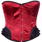 Red Satin Fabric Steel Boning Overbust Fashion Corset Waist Cincher (Body Waist-24inch)