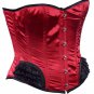 Red Satin Fabric Steel Boning Overbust Fashion Corset Waist Cincher (Body Waist-28inch)