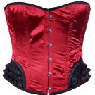 Red Satin Fabric Steel Boning Overbust Fashion Corset Waist Cincher (Body Waist-30inch)