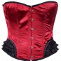 Red Satin Fabric Steel Boning Overbust Fashion Corset Waist Cincher (Body Waist-34inch)