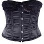 Black Satin Fabric Steel Boning Overbust Fashion Corset Waist Cincher (Body Waist-24inch)