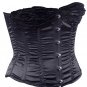 Black Satin Fabric Steel Boning Overbust Fashion Corset Waist Cincher (Body Waist-26inch)