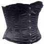 Black Satin Fabric Steel Boning Overbust Fashion Corset Waist Cincher (Body Waist-40inch)