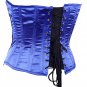 Blue Satin Fabric Steel Boning Overbust Fashion Corset Waist Cincher (Body Waist-38inch)