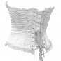 White Satin Fabric Steel Boning Overbust Fashion Corset - Miracle Corsets (Body Waist-38inch)