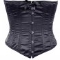 Black Satin Fabric Steel Boning Underbust Fashion Corset Waist Cincher (Body Waist-32inch)