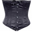 Black Satin Fabric Steel Boning Underbust Fashion Corset Waist Cincher (Body Waist-40inch)