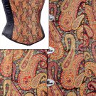 Black Brocade Fabric Steel Boning Overbust Fashion Corset Bustier (Body Waist-28inch)