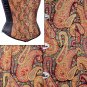 Black Brocade Fabric Steel Boning Overbust Fashion Corset Bustier (Body Waist-34inch)