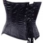 Black Brocade Fabric Steel Boning Overbust Fashion Corset Bustier (Body Waist-36inch)