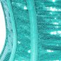 Teal Sequin Fabric Steel Boning Overbust Fashion Corset Bustier (Body Waist-30inch)