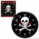 Skull and Cross Bones Black and White Pirate Clock Skull and Cross Bones Black and White Pirate Clock
