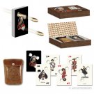 Texas Hold 'em Card Set Box, Includes Card Deck and Leather Card Case