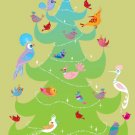 Christmas Tree with Birds, Holiday Card, Envelope Included