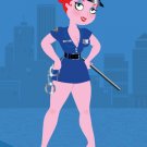 Pin Up Police Officer Birthday Card, Envelope Included
