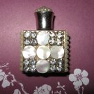 Vintage Rhinestone and Pearl Embellished Gold Perfume Bottle