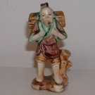 Vintage Porcelain Figure, Oriental Man Carrying Bamboo on Back