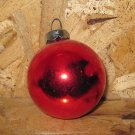 Vintage Christmas Ornament, Red Glass Ball