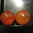 Retro Large Stone Orange Ball Beads, 2 Pieces