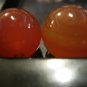 Retro Large Stone Orange Ball Beads, 2 Pieces