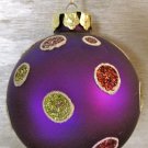 Purple Glass Polka Dot Ornament