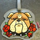 Vinyl Bull Dog Tattooed Pooch Luggage Tag