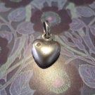 Real Silver Heart Pendant with Diamond