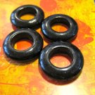 Set of Four Black Round Stone Beads