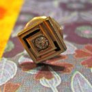 Retro Gold Triangle/Square Tie Tack with Rhinestone