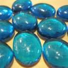 Dark Teal Blue Round Glass Stones