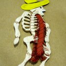 Hand Cut Paper Day of the Dead Skeleton with Hat and Scarf