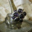 Hand Made Purple Stones Wrapped in Silver Wire, "Berry" Ring, Size 5.5