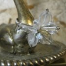 Clear Quartz Stone "Flower" on Hand Braided Silver Wire Ring, Size 5.5